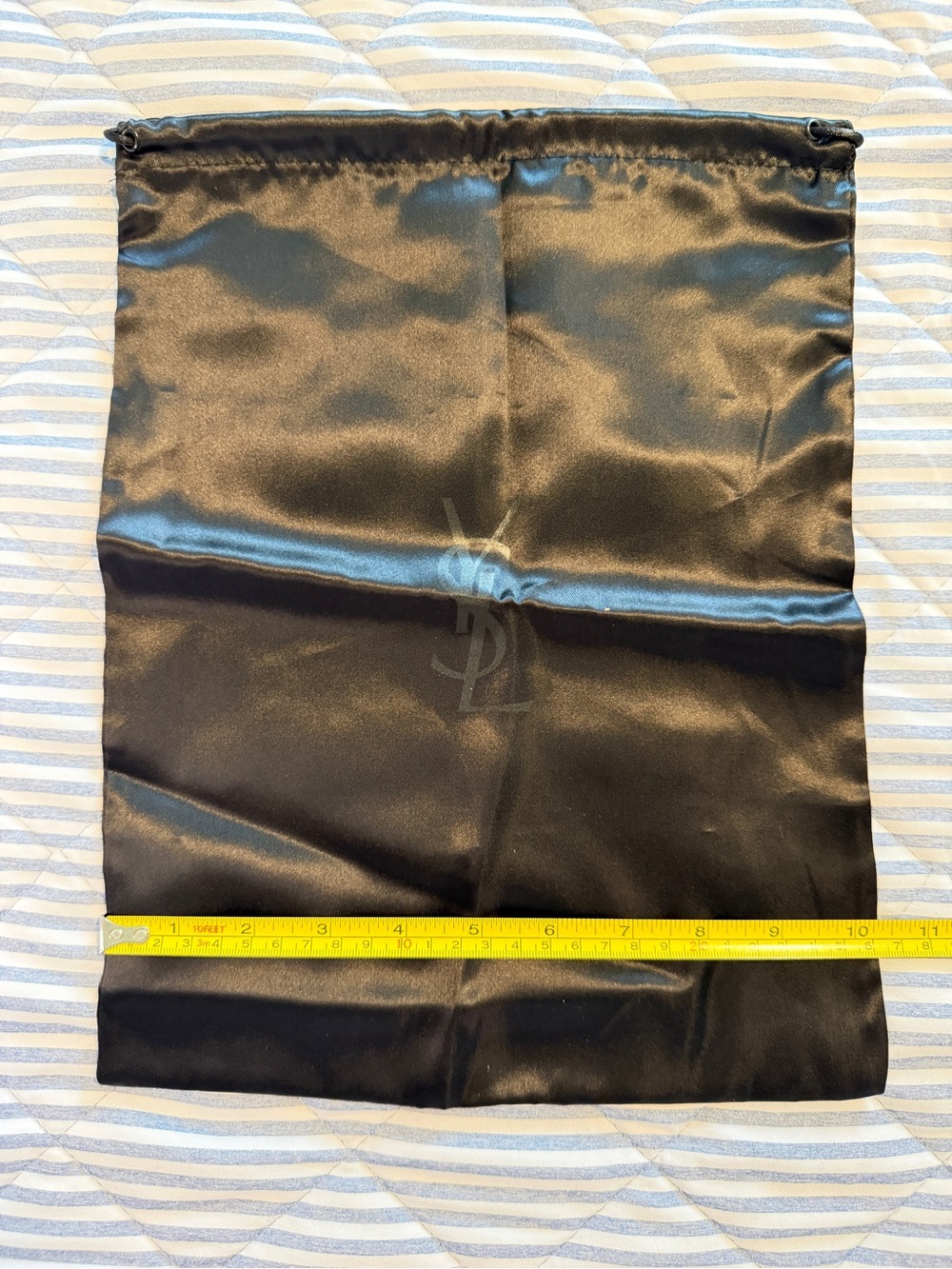 YSL Satin Dust Bag - Black Logo 10W x 13.5L inches
